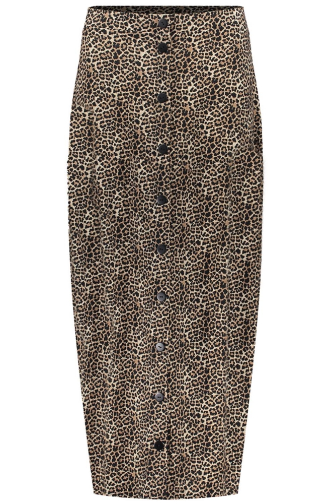 LEOPARD ROK MET KNOOPJES 56335 41 000009 BLACK/SAND